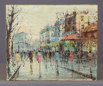 Painting: Continental Street Scene