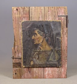 Old Master Style Painting Mounted to Door