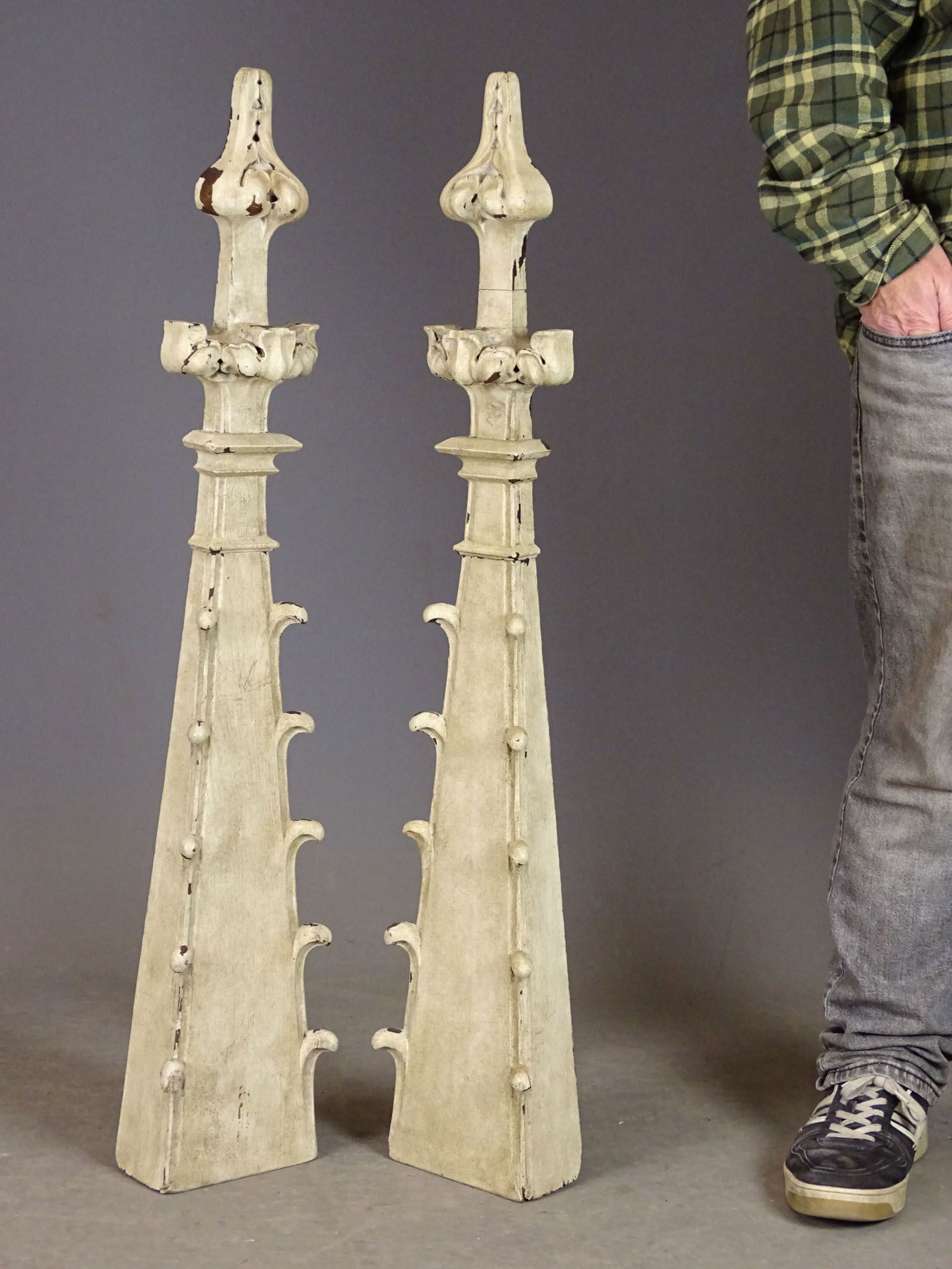 Pair Oak Architectural Wall Elements (1 of 7)