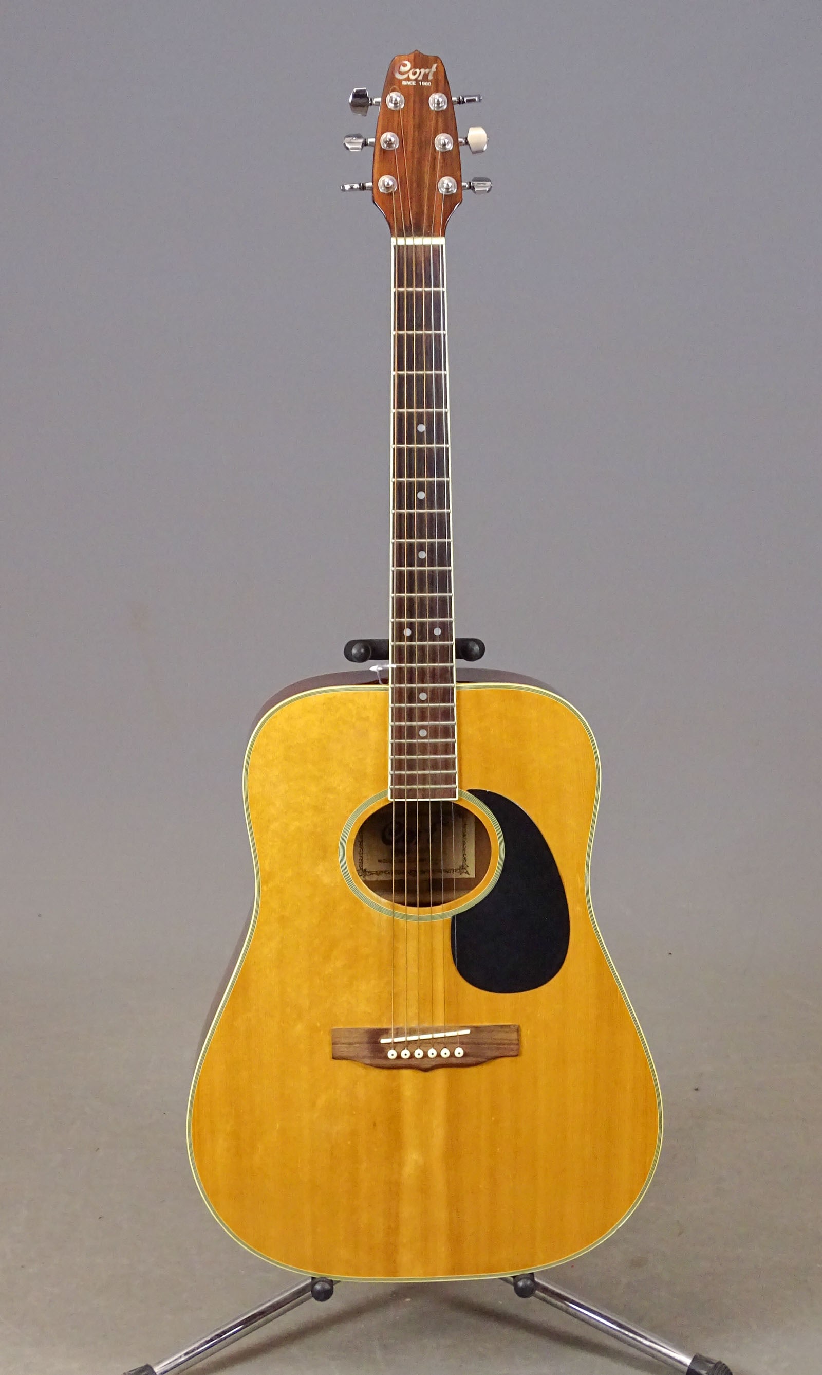Cort Acoustic Guitar: "Cort" AJ881 Natural acoustic guitar, made in Korea. Serial # 92116479. With case.