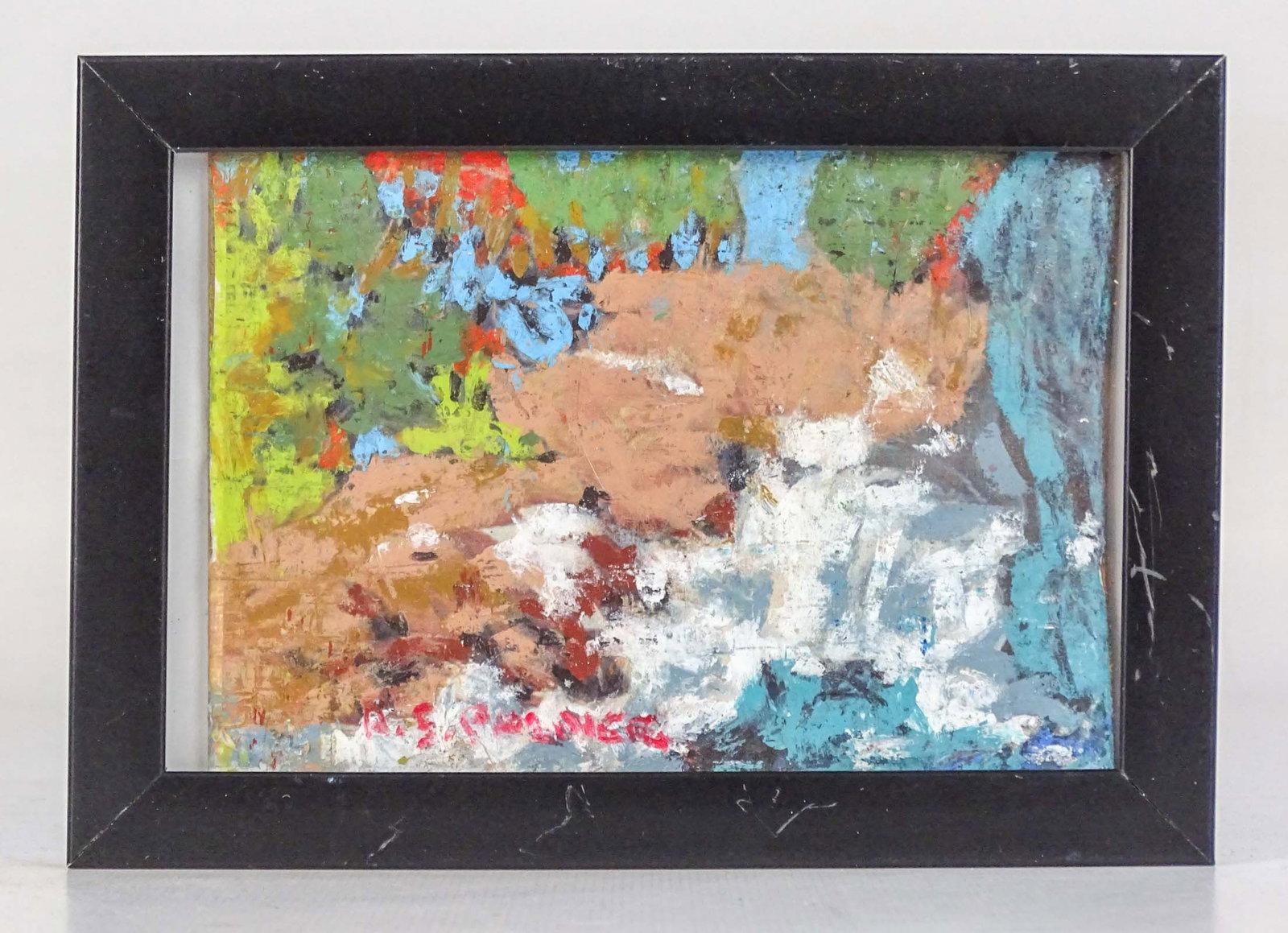 Attributed to Herbert Sidney Palmer (1881-1970): Painting: Attributed to Herbert Sidney Palmer (1881-1970), "Algonquin Park", estate stamp verso. Overall in frame 5" x 7".