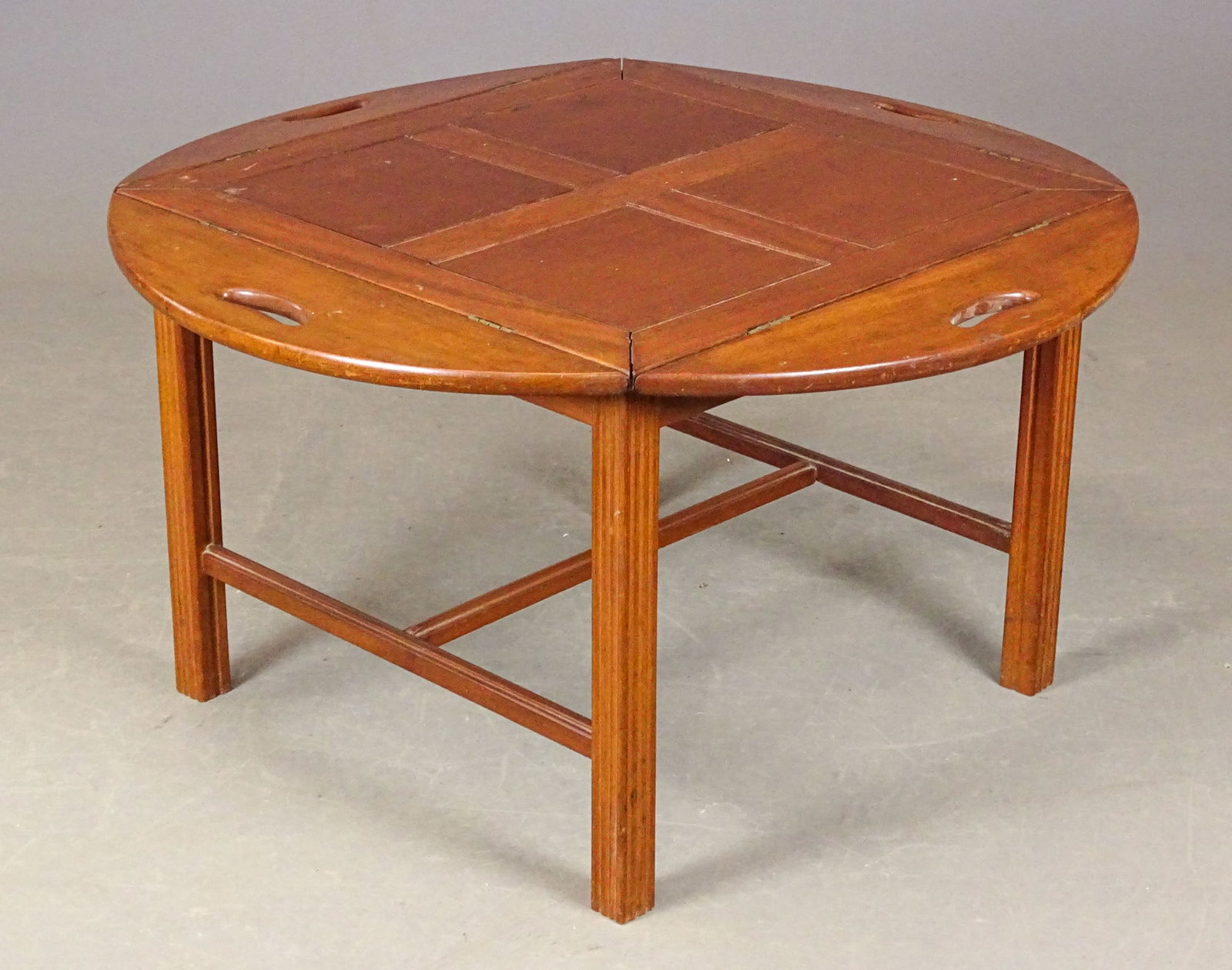 Mahogany Butlers Table: Mahogany butlers table. 34" x 34" x 18".