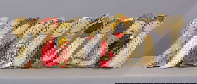 Group of (12) Early Carnival Knock-Down Dolls