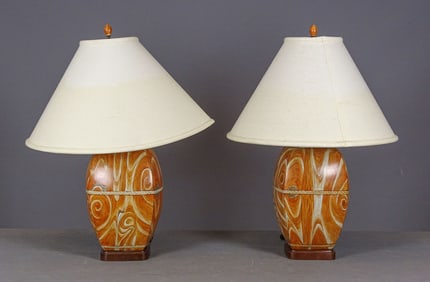 Pair Porcelain Lamps