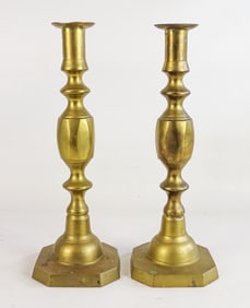 Pair 19th c. Brass Candlesticks