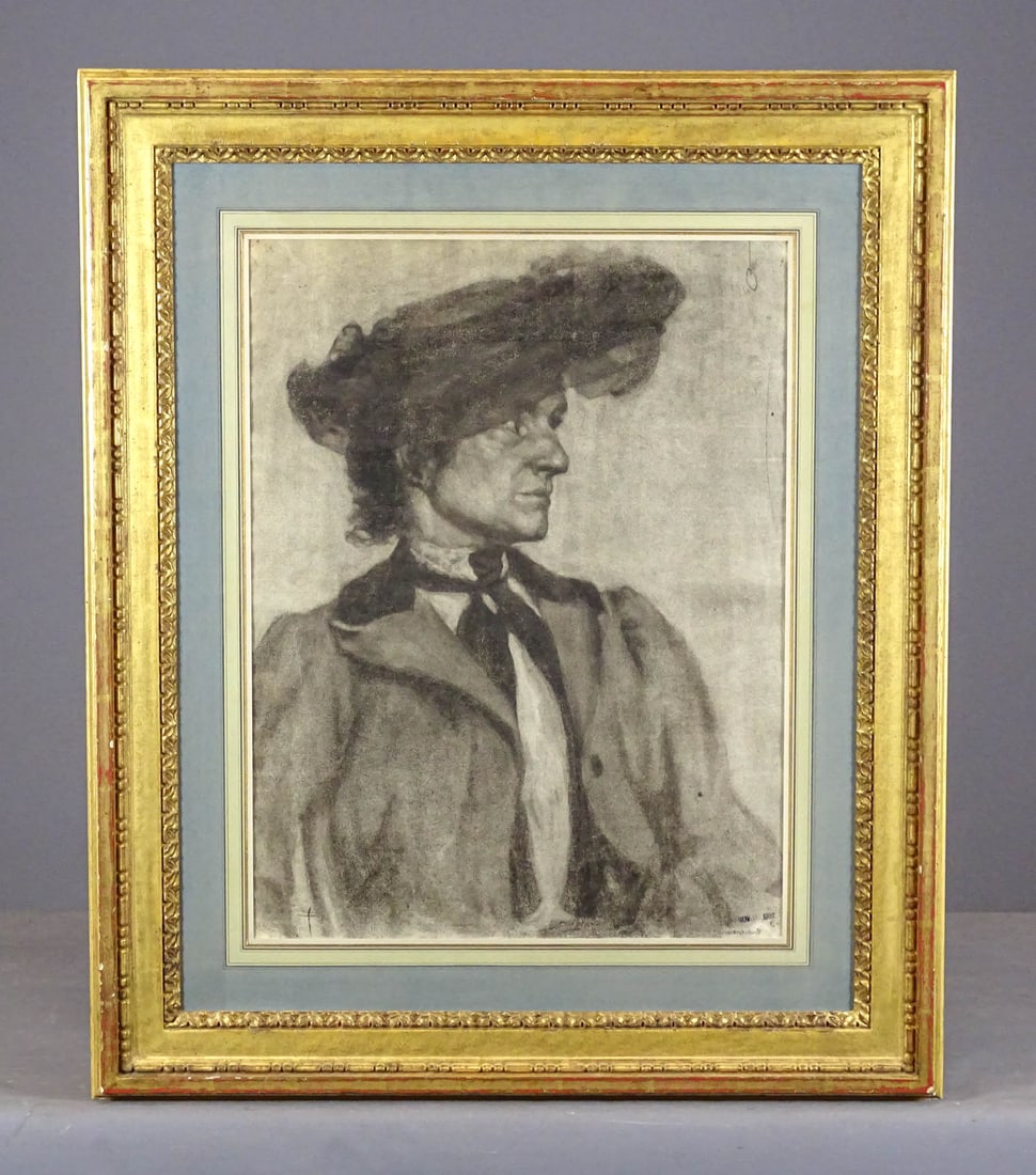 John Rutherford Boyd (1884-1951): John Rutherford Boyd (1884-1951). Portrait of a Woman. Charcoal on paper, 23 3/4 x 18 1/4 in. Dated (at lower right): Nov 02 1902; estate stamp (at lower right): Rutherford Boyd; inscribed (on the bac