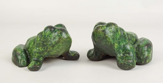 Pair Cast Iron Frogs
