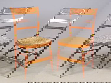 Pair 19th c. Sheraton Chairs