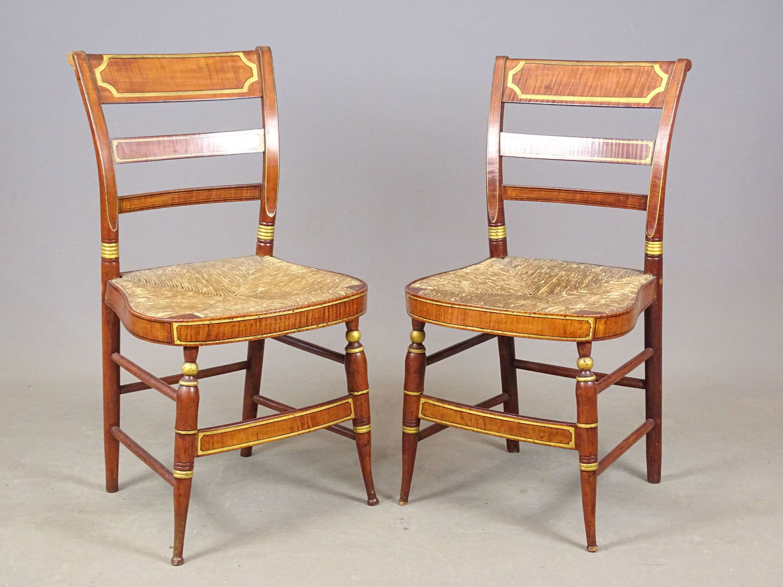 Pair 19th c. Sheraton Chairs (1 of 7)