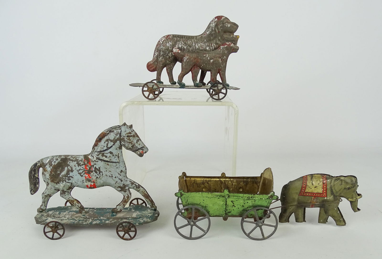 Pull Toy Collection: (3) Tin pull toys.