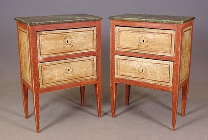 Pair 19th c. Continental Painted Stands