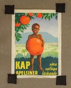 Vintage Swedish Ad Poster Oranges