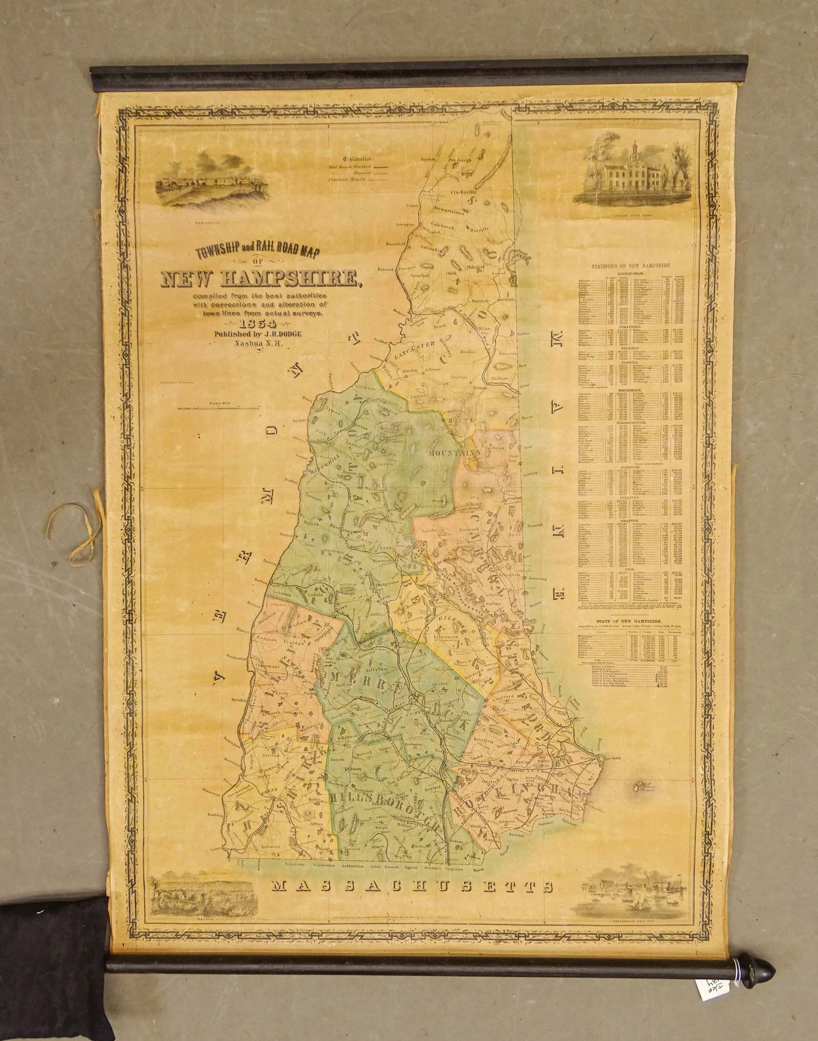 New Hampshire Wall Map 1854 (1 of 12)