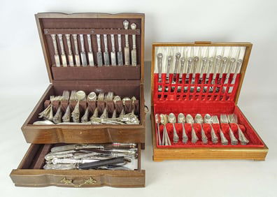 Large Sterling Silver Flatwear Set