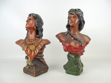 Pair of Country Store Busts