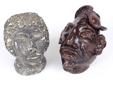 Folk Art Pottery Heads