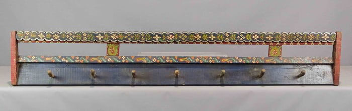 19th c. Wooden Wall Rack