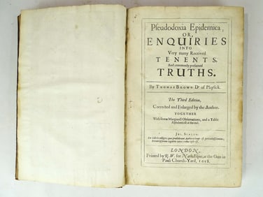 1659 Antique Book "Pleudodoxia Epidemica"