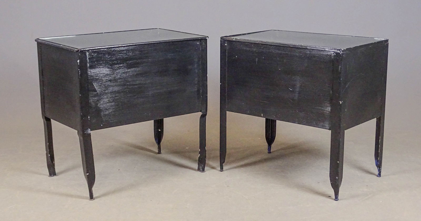 Pair of Glass Top Tables (1 of 6)