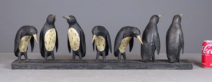 Decorative Metal Penguin Sculpture