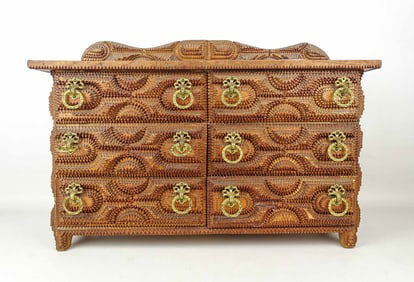 19th c. Tramp Art Cabinet