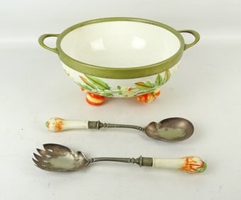 Wedgwood Serving Bowl and Tongs