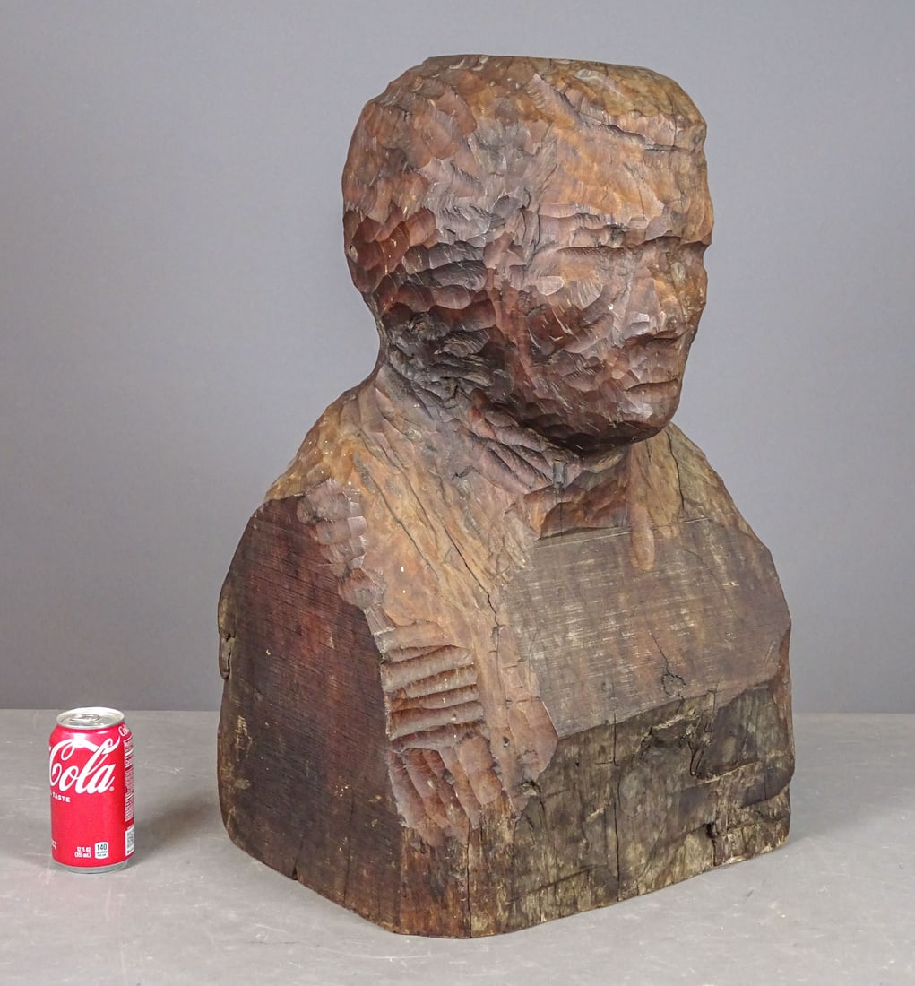 Folk Art Wooden Bust (1 of 5)