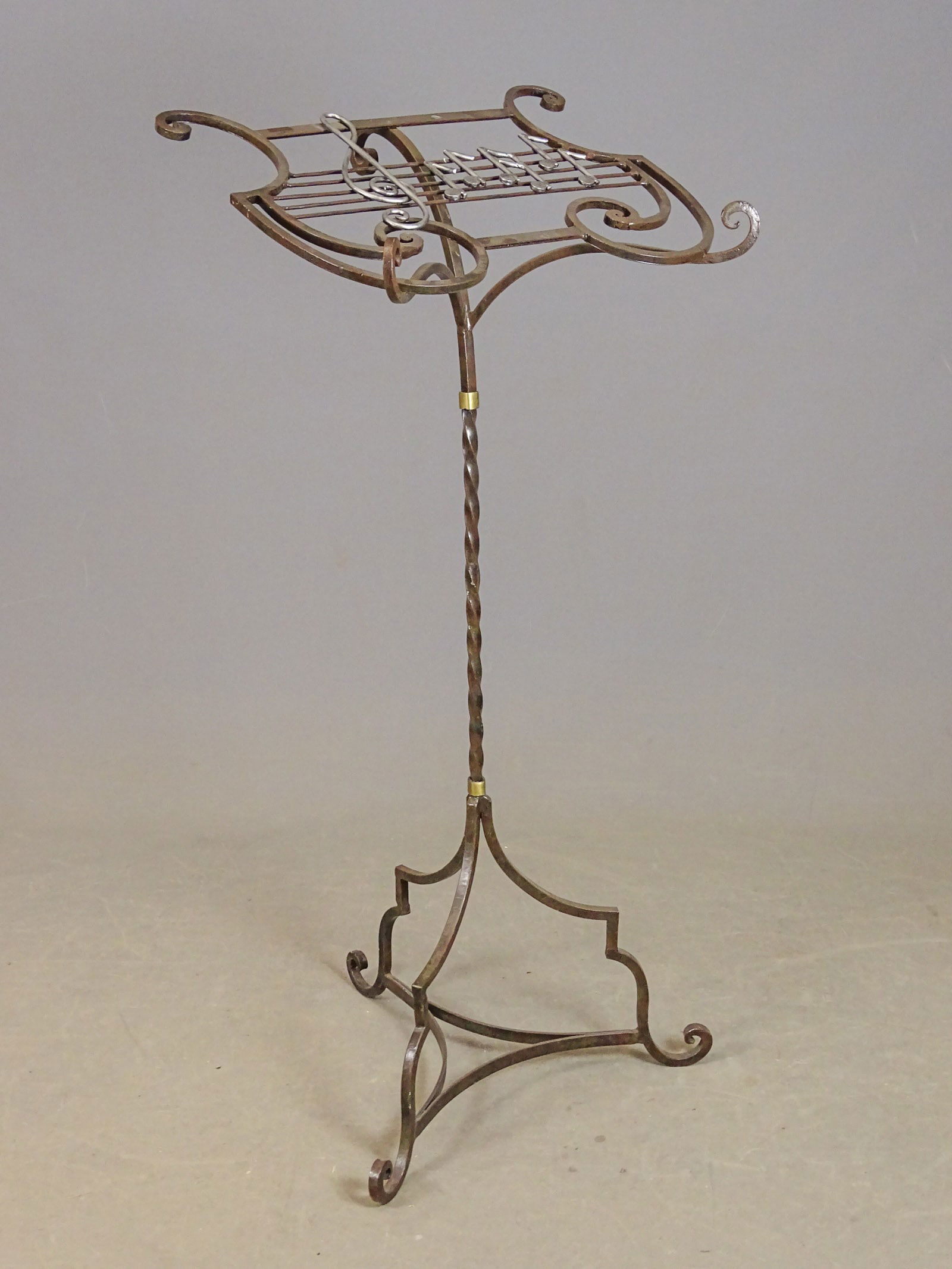 Wrought Iron Music Stand: Custom made wrought iron music stand. 21 3/4" W, 47 1/2" Ht.