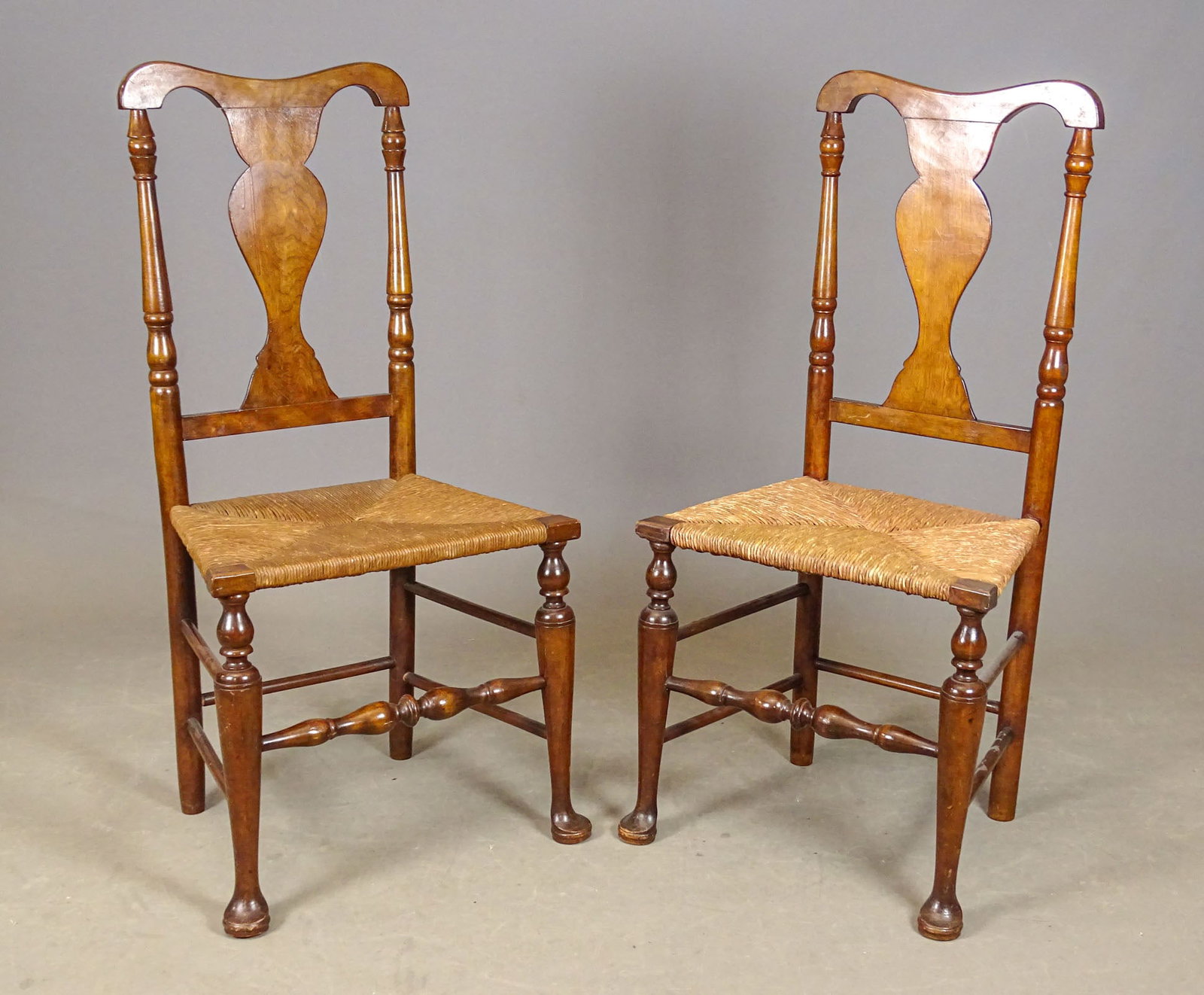 Pair Queen Anne Chairs (1 of 7)