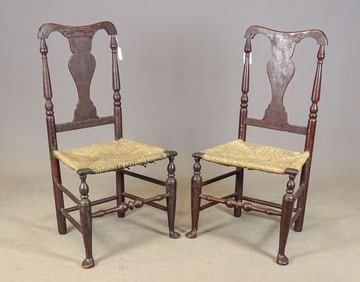 Pair Queen Anne Chairs