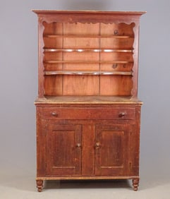 Stepback Pewter Cupboard