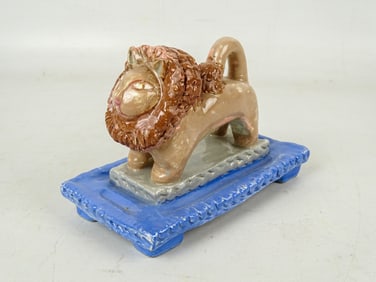 Folk Art Pottery Lion