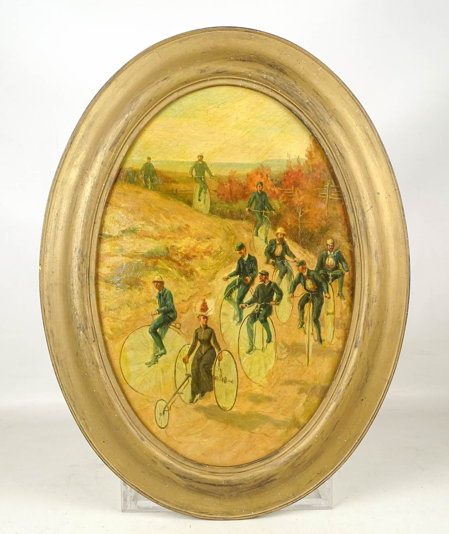 Painting: People on High Wheels and Velocipedes (1 of 6)