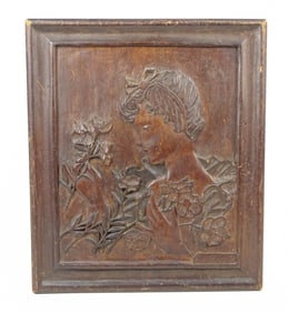 Early Carved Wooden Plaque