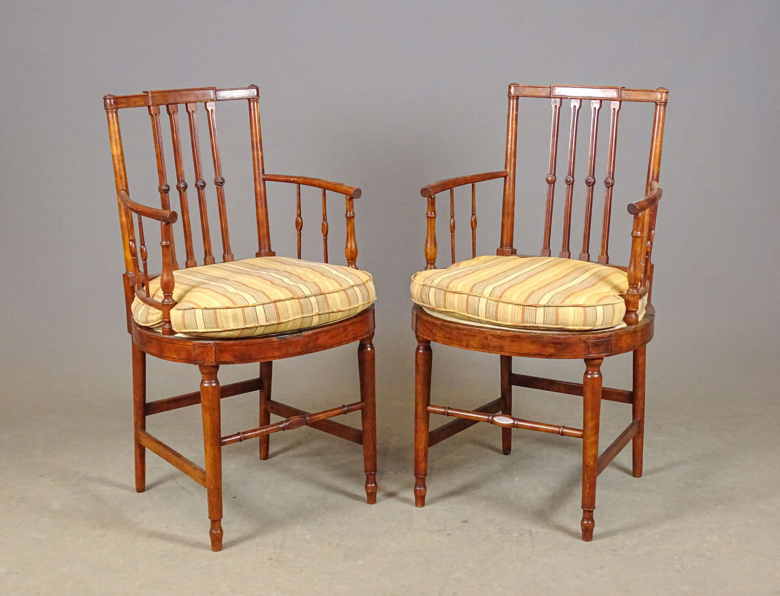 Pair Sheraton Style Chairs (1 of 8)
