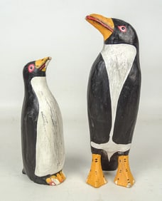 Folk Art Carved Penguins