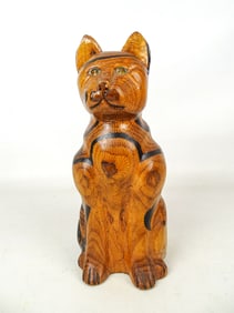 Folk Art Carved Cat