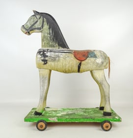 Folk Art Horse on Platform