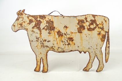 Folk Art Sheet Metal Cow