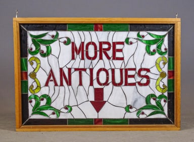 Stained Glass Antiques Sign