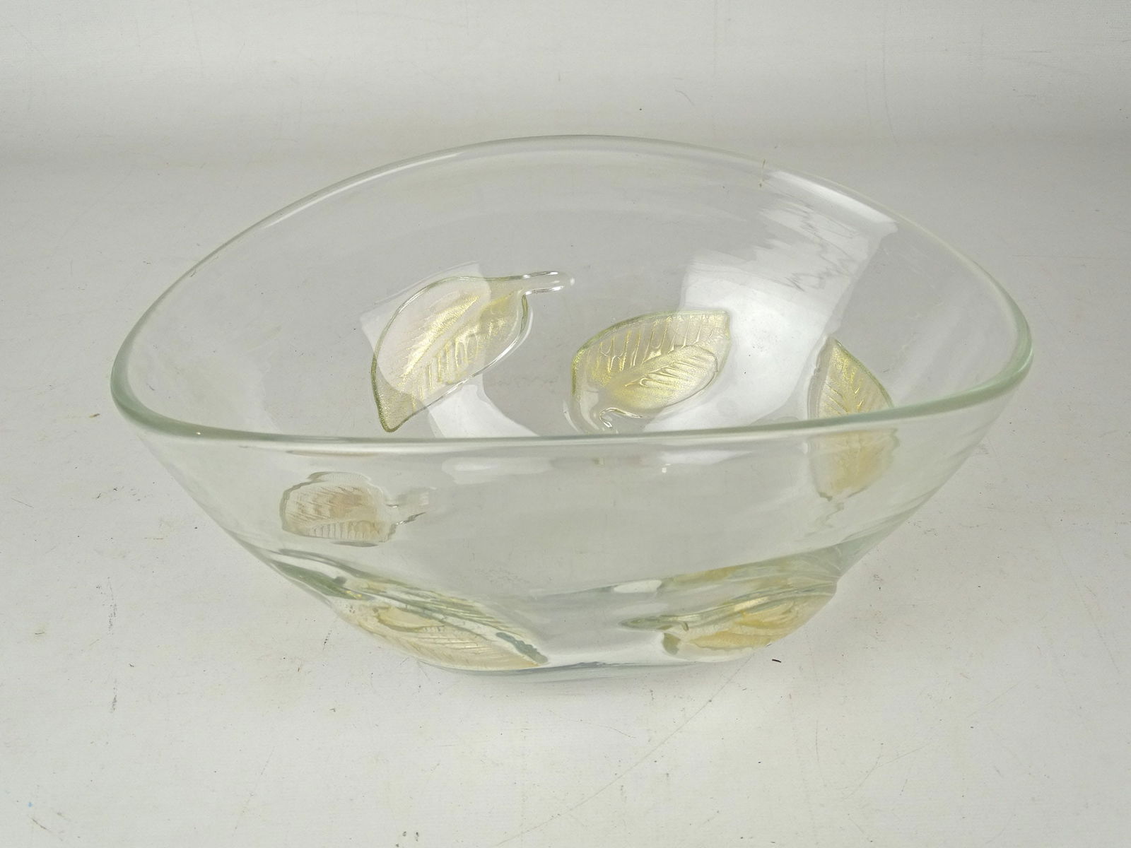 Murano Glass Bowl: Murano glass bowl. Marked underside "barovier & toso Murano". 10" x 7" x 5".