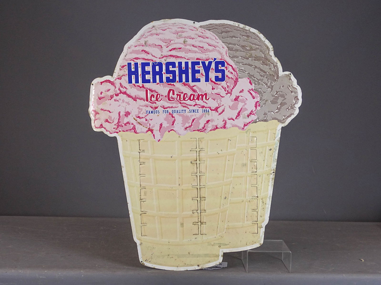 Circa Mid 1960s Hershey's Ice Cream Lighted Clock Sign