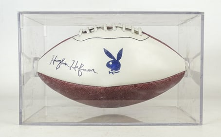 Hugh Heffner Autographed Football