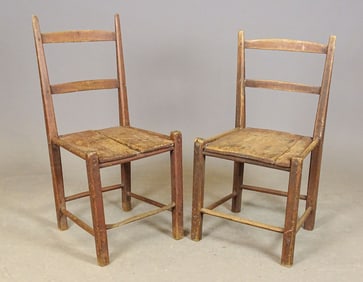 Pair 18th c. Canadian Chairs