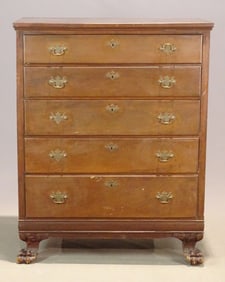 19th c. Carved Mahogany Chest of Drawers