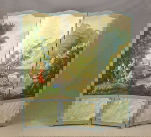 Continental Painted Dressing Screen