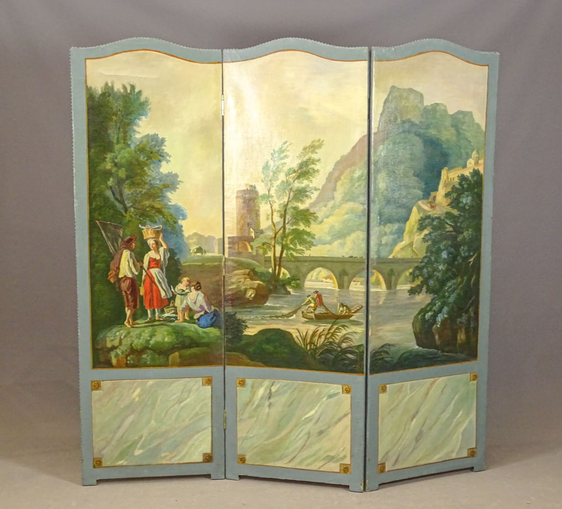 Continental Painted Dressing Screen (1 of 9)