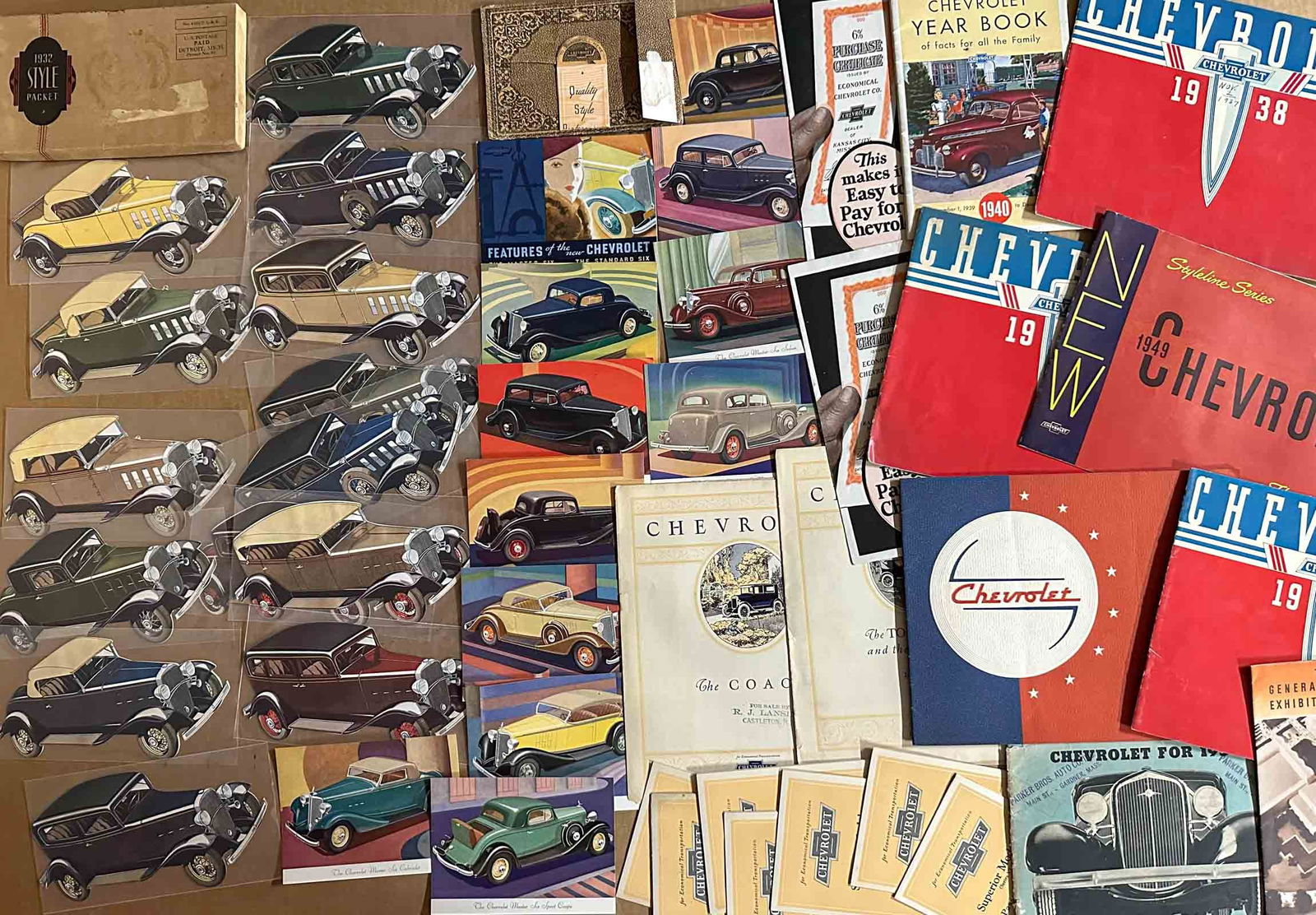 Chevrolet Brochures: Chevrolet brochures from teens to 1940's, 70 (+) total.