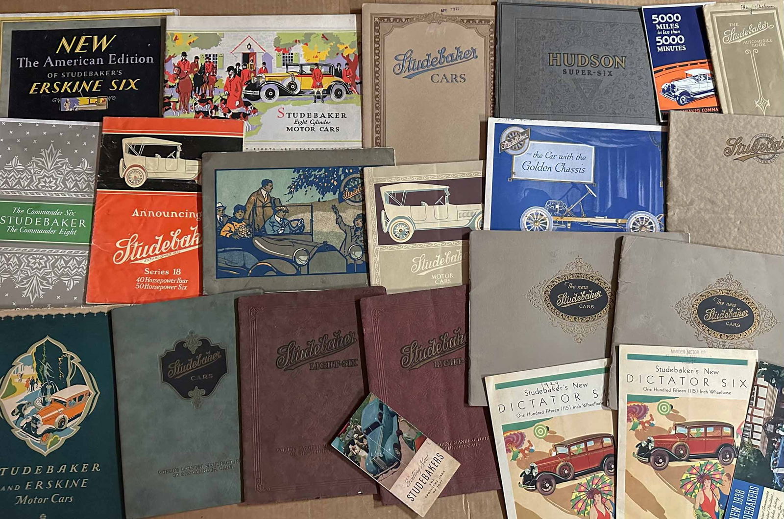Studebaker Brochures: Teens to 1940's Studebaker brochures and a few Nash and Hudson, 55 total.