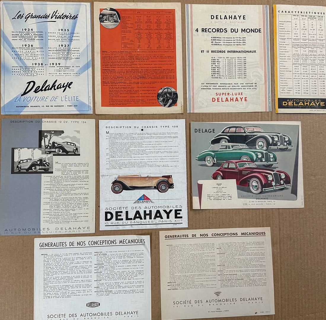 Delahaye Brochures - 2